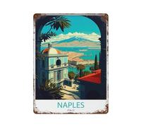 xiaoxiaoshen Naples Italy Travel Cityscape Gift for Home_5 Wall Decor Art Metal Tin Poster Modern Home Decor Art Home Bar Shop Decorations Vintage Sign 40x30cm
