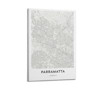 xiaoxiaoshen Parramatta Map Sydney New South Wales Decor, Australia City Street Canvas Poster Wall Art Prints Room Aesthetic Murals Bedroom And Living Decorations 20x30inch(50x75cm)