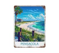 xiaoxiaoshen Pensacola Florida Gulf Coast City Historic Seaside Town Panhandle Naval Aviation Wall Decor Art Metal Tin Poster Modern Home Decor Art Home Bar Shop Decorations Vintage Sign 40x30cm