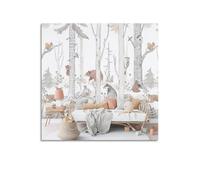 xiaoxiaoshen Squirrel Fox Bear Deer Rabbit Wildlife Canvas Poster Wall Art Prints Room Aesthetic Murals Bedroom And Living Decorations 24x24inch(60x60cm)