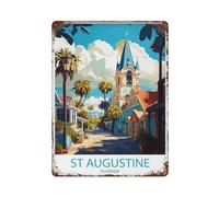 xiaoxiaoshen St Augustine Florida Travel August_5 Wall Decor Art Metal Tin Poster Modern Home Decor Art Home Bar Shop Decorations Vintage Sign 40x30cm