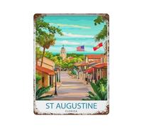xiaoxiaoshen St. Augustine Florida Travel Landscape Historic City Gift Lover Wall Decor Art Metal Tin Poster Modern Home Decor Art Home Bar Shop Decorations Vintage Sign 40x30cm