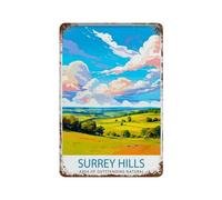 xiaoxiaoshen Surrey Hills Travel England Lover A Wall Decor Art Metal Tin Poster Modern Home Decor Art Home Bar Shop Decorations Vintage Sign 30x20cm