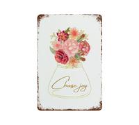 xiaoxiaoshen Today I Choose Joy Watercolor Flower Wall Decor Art Metal Tin Poster Modern Home Decor Art Home Bar Shop Decorations Vintage Sign 30x20cm