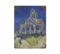 xiaoxiaoshen Van Gogh 'the Church at Auvers' Fine Wall Decor Art Metal Tin Poster Modern Home Decor Art Home Bar Shop Decorations Vintage Sign 40x30cm