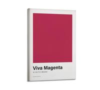 xiaoxiaoshen Viva Magenta Color Block Modern Canvas Poster Wall Art Prints Room Aesthetic Murals Bedroom And Living Decorations 12x18inch(30x45cm)