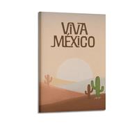 xiaoxiaoshen Viva Mexico Cactus Landscape Canvas Poster Wall Art Prints Room Aesthetic Murals Bedroom And Living Decorations 20x30inch(50x75cm)