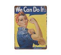 xiaoxiaoshen We Can Do It Rosie The Riveter, Vintage Feminist Wall Decor Art Metal Tin Poster Modern Home Decor Art Home Bar Shop Decorations Vintage Sign 40x30cm