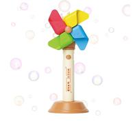 XIAOXIAOYU Bubble Blower - Electric Lighted Musical Toy - Fun Glow Kids Interactive Windmill Bubble Machine 3 Gears Adjustable for Birthday Easter Christmas