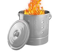 XIAOXIAOYU Burn Barrels for Outside - Stainless Steel Paper Burning Barrel Incinerator - Money Can Burner for Wood Fireplaces Outdoor Camping Campfire Gardeners Farm Garden Balcony Porch Landscapers