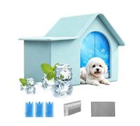 XIAOXIAOYU Cat Cooling House | Semi-Enclosed Cold Pet Cave | Outside Cat House with 3 Ice Boxes | for Home Patio Lawn Porch Farm Backyard Garden Outdoor