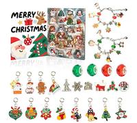XIAOXIAOYU Christmas Bracelet with Pendants, Charm Bracelets for Girls from Advent to Christmas, Jewellery 24 Days for Travel, Parties, Home and Girls
