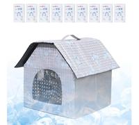 XIAOXIAOYU Cooling Dog House Outdoor,Outdoor Cat House for Summer - Folding Bed with 9 Ice Packs Waterproof for Four Seasons Large Breed Pet Crate Puppy Indoor Floor