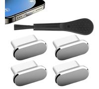 XIAOXIAOYU Dust Plugs - Set of 4 Protective Caps for Charging Ports with Cleaning Brush - Portable USB Connection Plug with Cleaning Brush for Tablet Mobile Phone On the Go Travel Camping Outdoor