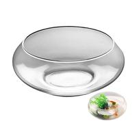 XIAOXIAOYU Glass Aquarium Vase, Low Pot - Wide Round Bottom Fish Tray for Interior Decoration and Presentation