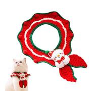XIAOXIAOYU Knitted Pet Collar, Pet Christmas Collar, Winter Cat Christmas Scarf, Bright Colour Costume Accessories for Puppies and Cats for Small Dogs, Rabbits, Schnauzer, Bichon