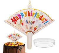 XIAOXIAOYU Novelty Fan Birthday Candle | Cake Decorating Wishing Supplies - Funny Trick Cake Topper Candle, Creative Happy Birthday Decorations for Party Supplies