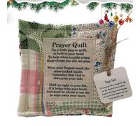 XIAOXIAOYU Prayer Quilt With Crosss Inside | Handmade Sew Individually Vintage Pocket Prayer Quilt Squares | Colorful Christian Scripture Quilts | Symbolism Poems Quilts With Wooden Crosses Inside