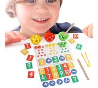 XIAOXIAOYU Rainbow Beads Color Sorting Toy, Rainbow Bead Set | Rainbow Clip Bead Toy, Number Learning Bead Game Ages 3+ for Fine Motor Skills, Awakening