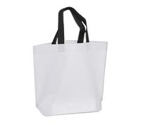 XIAOXIAOYU Reusable Bag With Handles, Reusable Tote Bags Non-Woven Material, Large Capacity Eco-Friendly Market Pouch For Picnic School Party Kitchen, white, Se référer à la description