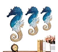 XIAOXIAOYU Seahorse Wall Art - Wall Art Sculptures - Farmhouse Decor, Beach Theme Decoration for Bathroom, Indoor Outdoor Wall Decor