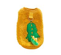 XIAOXIAOYU Soft Plush Dog Jumper, Dog Jumper, Warm Dog Coat with Harness Ring, Sleeveless Pet Clothing for Cold Weather, Cosy Snow Vest for Small Dogs and