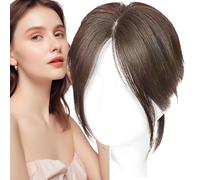 XIAOXIAOYU Wig with Fringe, Pony Wig with Eight Characters - Eight Characters Realistic Pony Fringe Women's Wig, Grey Hair Cover, Washable Synthetic Hair Extensions for Photography