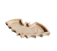 XIAOXIAOYU Wooden Serving Tray, Solid Wood Plates - Halloween Serving Tray, Halloween Elements Countertop Tray for Meat, Cheese, Biscuits and Pizza