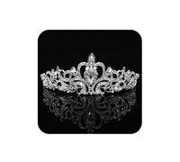 xiaoxiaozhijia Crystal Rhinestone Wedding Tiara for Bride Wedding Princess Queen Coronation Birthday Party Silver Crown, M, Non-Precious Metal, No Gemstone