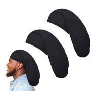 XIAOXIHOUHSGGD 2Pcs Unisex Dreadlock Cap Long Hair Head Wraps Wide Stretchable Sleeping Cap Hair Accessories Sleep Bonnet for Men Women Black