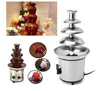 XiaoXIN Chocolate Fountain,4 Tiers Electric Melting Machine,Fondue Pot Set,for Chocolate Candy,Ranch,Nacho Cheese UK,230V