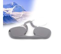 Xiaoxu Portable Mini Nose Clip Reading Glasses, Nose Pinching Armless Reading Glasses with Case, Women Men HD Anti-Blue Presbyopic Glasses (Orange,+3)