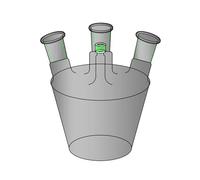 XIAOYANLIU Slant Four-Necked Flat Bottom Flask with Thermometer Interface - Borosilicate Glass N48 for Laboratory Use(125mL-N484125)