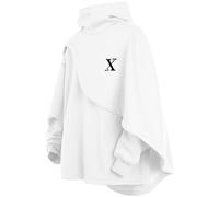 XIAOYAO Men's Fashion Poncho Cape Cloak Hoodie Techwear Sweatshirts Unisex Lightweight Patchwork Hip Hop Casual Pullover White