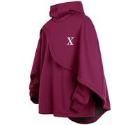 XIAOYAO Men's Fashion Poncho Cape Cloak Hoodie Techwear Sweatshirts Unisex Lightweight Patchwork Hip Hop Casual Pullover Red