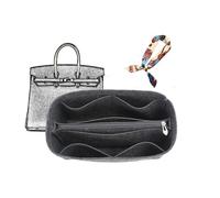 XIAOYIBAIHUOUK Bag Organizer Lined Storage Bag for Hermes Birkin 25/30/35 Bags, Black Gray B