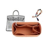 XIAOYIBAIHUOUK Bag Organizer Lined Storage Bag for Hermes Birkin 25/30/35, Two Styles, Brown