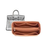 XIAOYIBAIHUOUK Bag Organizer Lined Storage Bag for Hermes Birkin 25/30/35, Two Styles, Brown