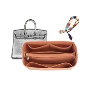 XIAOYIBAIHUOUK Bag Organizer Lined Storage Bag for Hermes Birkin25/30/35 Bag Storage Insert Portable Makeup Bag(BrownB,Birkin30)