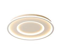 XIAOYINGU Lighting White Acrylic Metal Circle Ceiling Lamp Thin Flat Round Low Profile Close To Ceiling Light Fixture Indoor Brightness Adjustable Ceiling Light For Living Room Hallway Bedroom