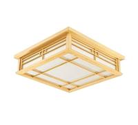XIAOYINGU Modern LED Ceiling Light Wooden Box Shaped Ceiling Light Fixture 17.7in Living Room Indoor Large Ceiling Lamp Flush Mount Light Fixtures For Bedroom Dining Room Aisle Foyer