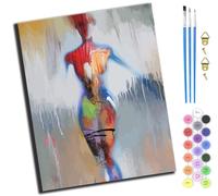 XIAOYOUQIAN Abstract Art Girl×,DIY Hand Oil Painting,Paint by Numbers Kits for Adults Beginner,for Home Living Room Bedroom Decor,16X20Inch,with Frame