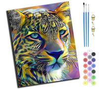 XIAOYOUQIAN Abstract Leopard,Paint by Number Kit for Adults Beginner,DIY Acrylic Hand Oil Paintin Kits On Canvas Art Crafts for Home,16 X20 Inch,with Frame
