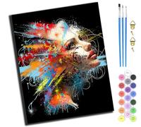XIAOYOUQIAN Abstract Woman Face Graffiti Street Art,Paint by Numbers for Adults,DIY Paint by Numbers for Kids Beginner,Oil Painting for Wall Art,20X16Inch,with Frame