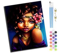 XIAOYOUQIAN African Americans,Paint by Numbers Kits for Adults,Oil Painting Kits for Beginners On Clear Symbols Colored Canvas,Easy DIY Acrylic Pigment Drawing Gift,40X50Cm,-Frameless