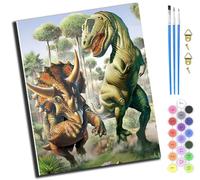 XIAOYOUQIAN Ancient Dinosaur Science,DIY Painting by Numbers Kits for Kids Adults Beginner,40X50Cm,Oil Painting for Home Wall Decoration Hand Painted Gifts,-Frameless