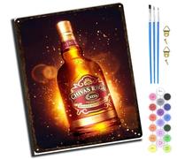 XIAOYOUQIAN Art Golden Whiskey Beer,Paint by Numbers for Adults,DIY Oil Number Painting Canvas Kits,Kids Adults for Gifts Home Wall Decor,20X16Inch，-Frameless