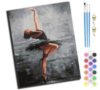 XIAOYOUQIAN Ballet Girl Dancing Beauty,Paint by Numbers,DIY Oil Painting Kit for Adults Beginner,with Paint Brushes and Acrylic Pigment,16 X 20 Inch,-Frameless