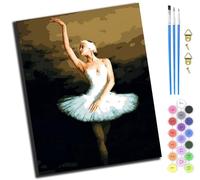 XIAOYOUQIAN Ballet Girl Dancing,Paint by Numbers for Adults,DIY Oil Painting Art Kits with Acrylic Paint Brushes Craft Kits for Home Wall Decor,40X50Cm,-Frameless