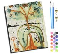 XIAOYOUQIAN Butterfly Dream Under The Clock Tree,DIY Painting by Numbers Kits for Kids Adults Beginner,40X50Cm,Oil Painting for Home Wall Decoration Hand Painted Gifts,with Frame